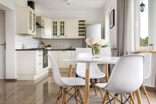 view of the bright open plan kitchen